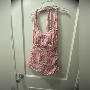 Lands End Creora Floral Halter Swimsuit